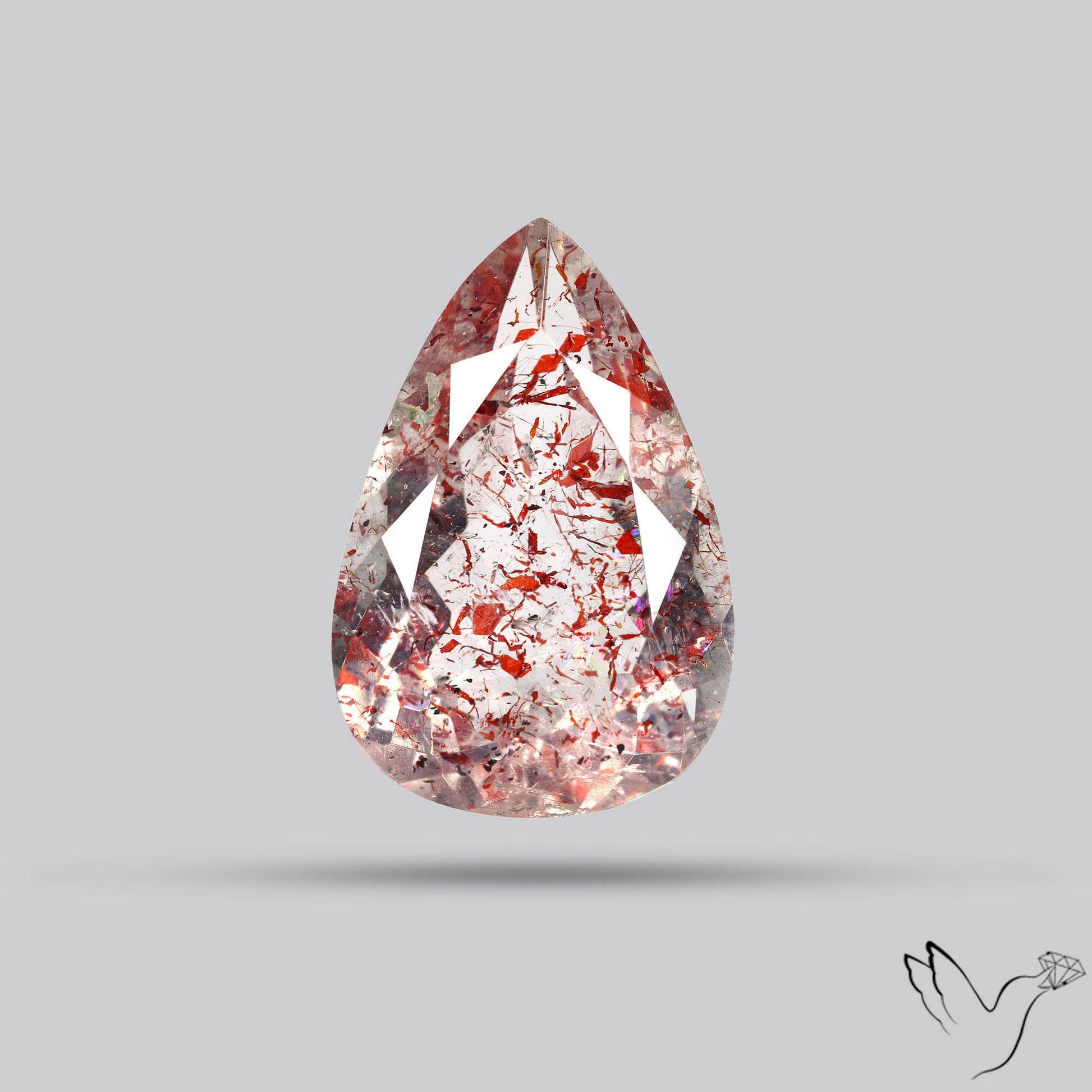 Faceted Lepidocrocite In Quartz