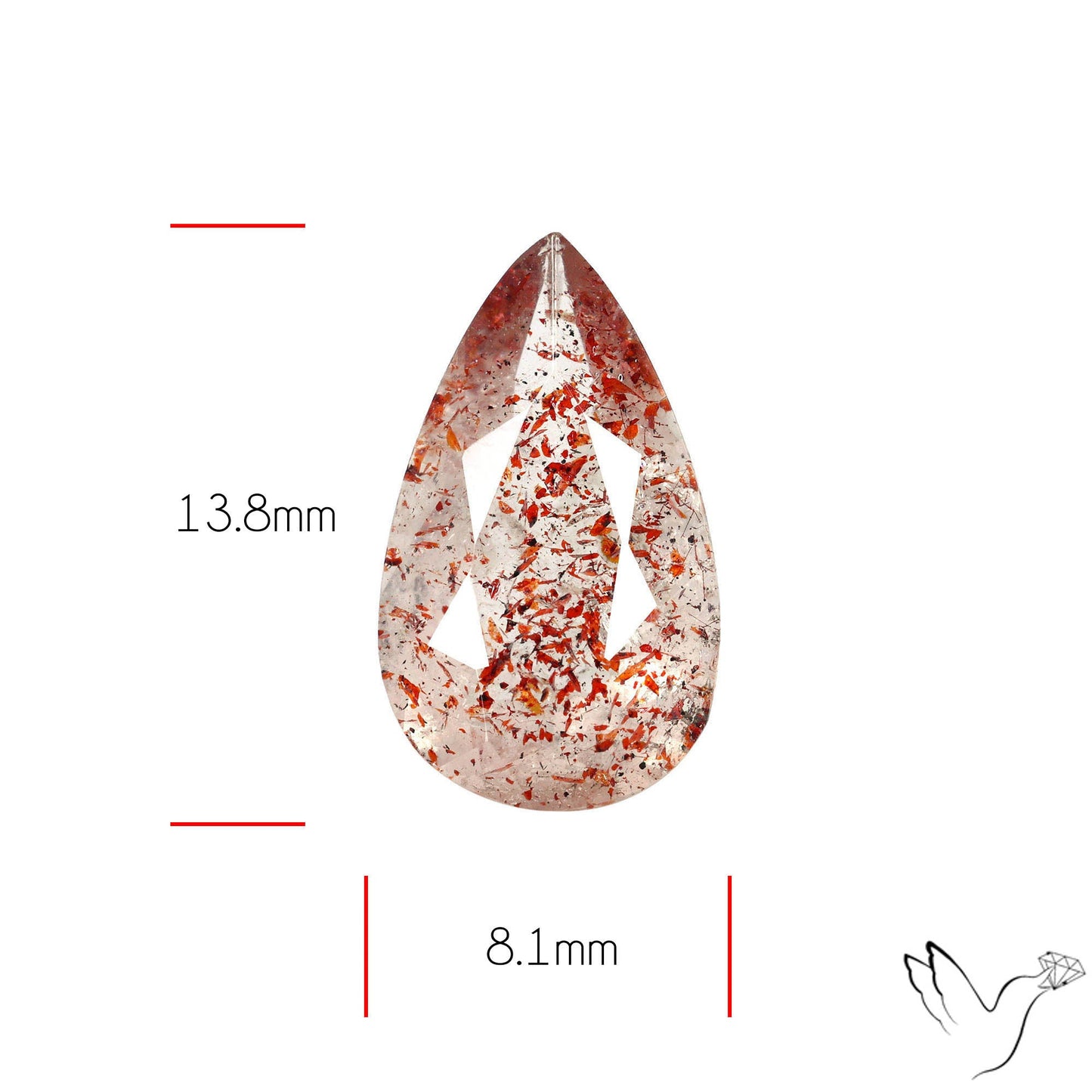 Faceted Lepidocrocite In Quartz