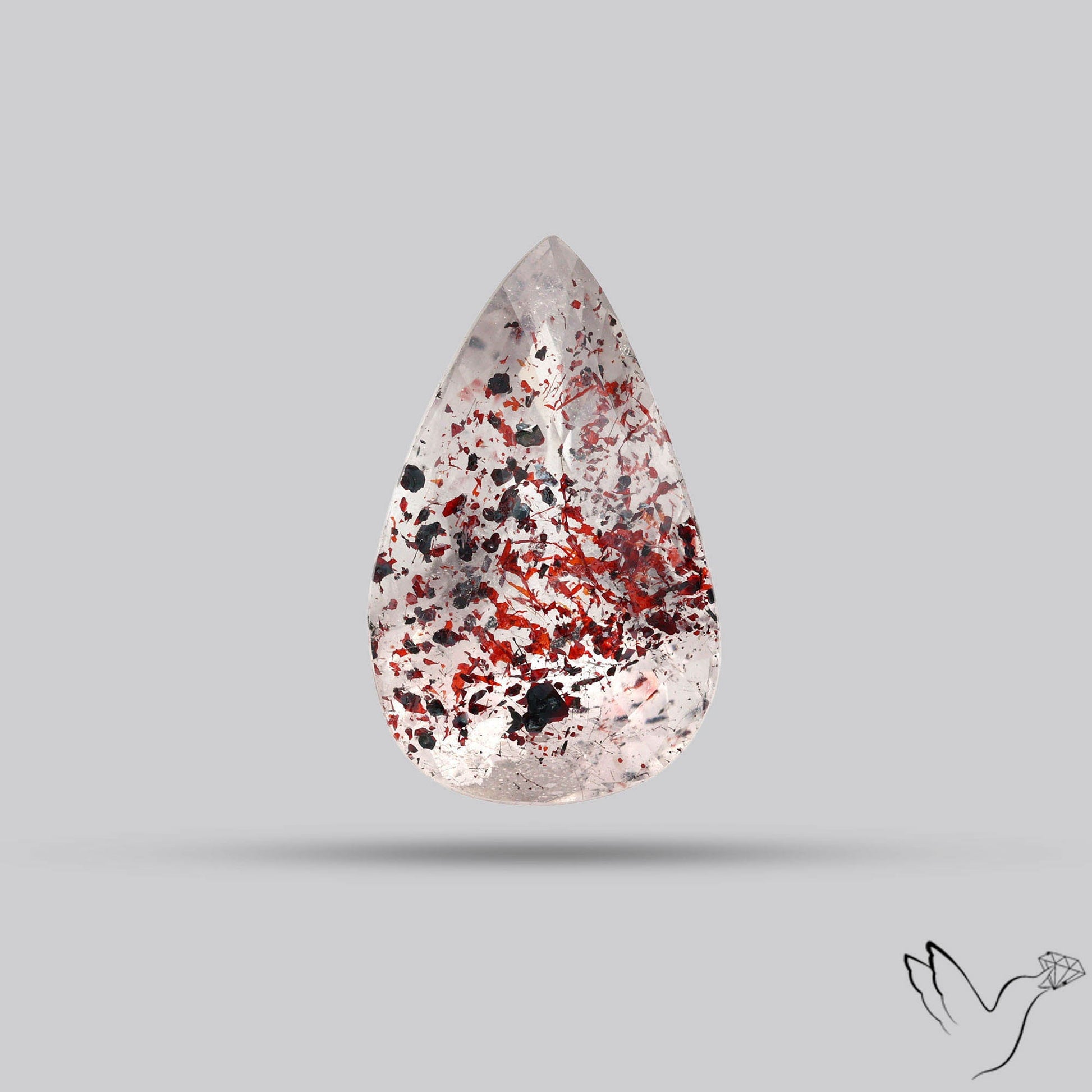 Faceted Lepidocrocite In Quartz