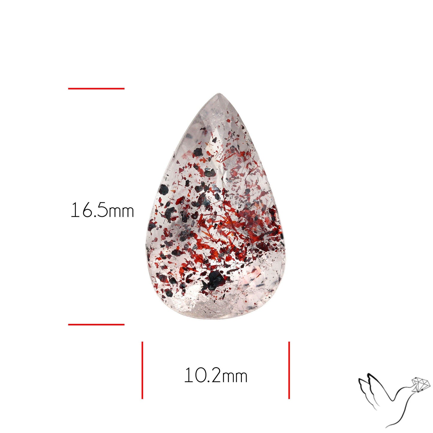 Faceted Lepidocrocite In Quartz