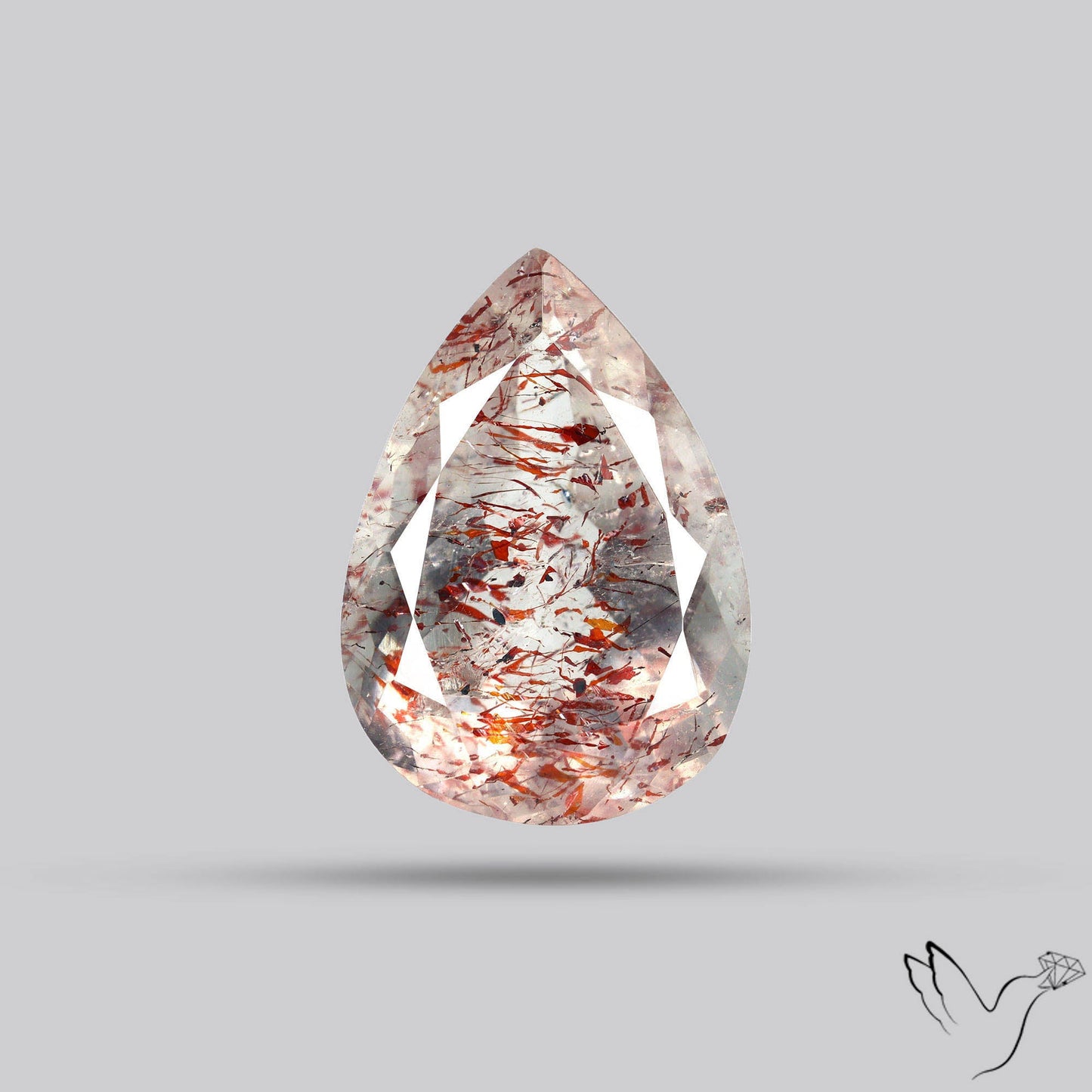 Faceted Lepidocrocite In Quartz