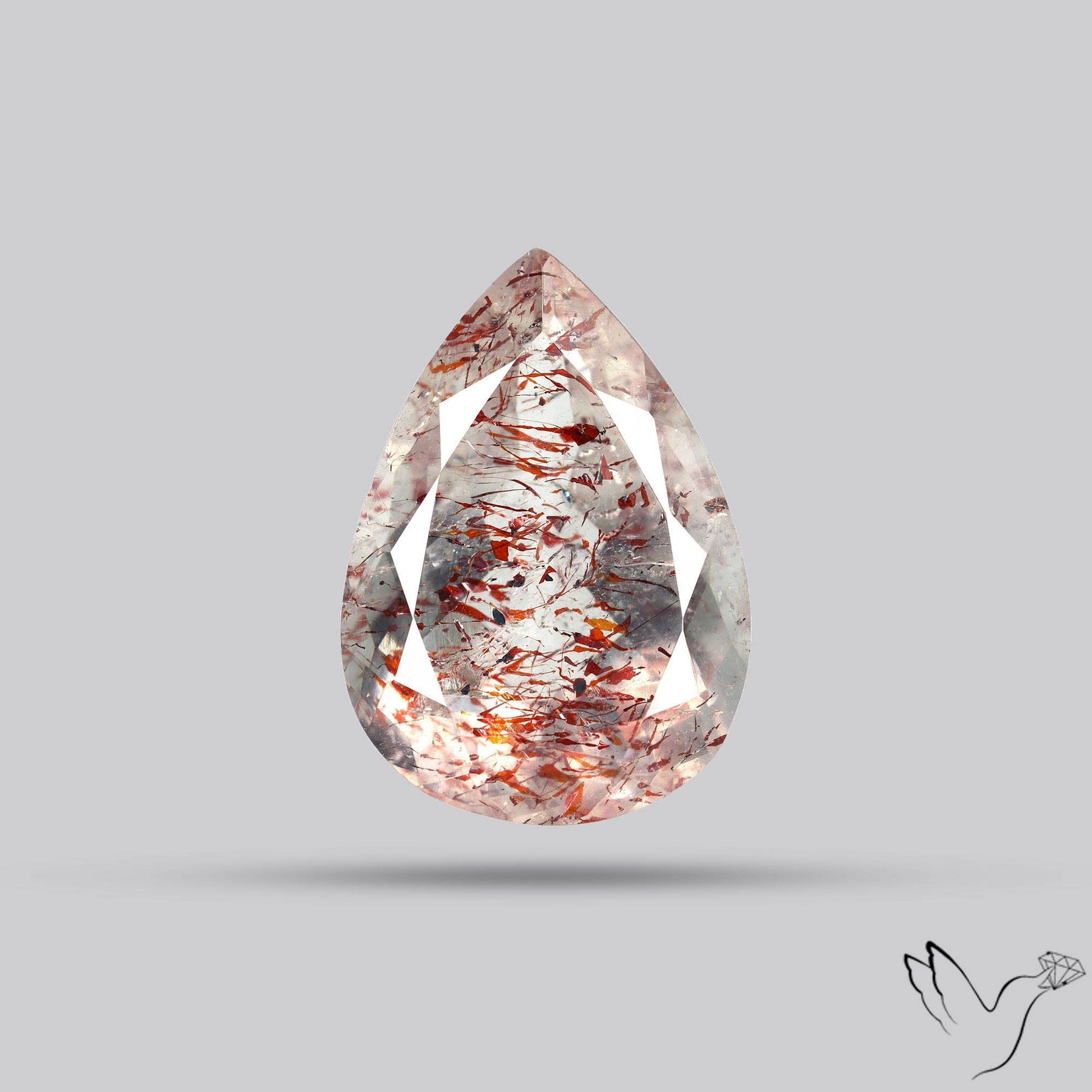 Faceted Lepidocrocite In Quartz