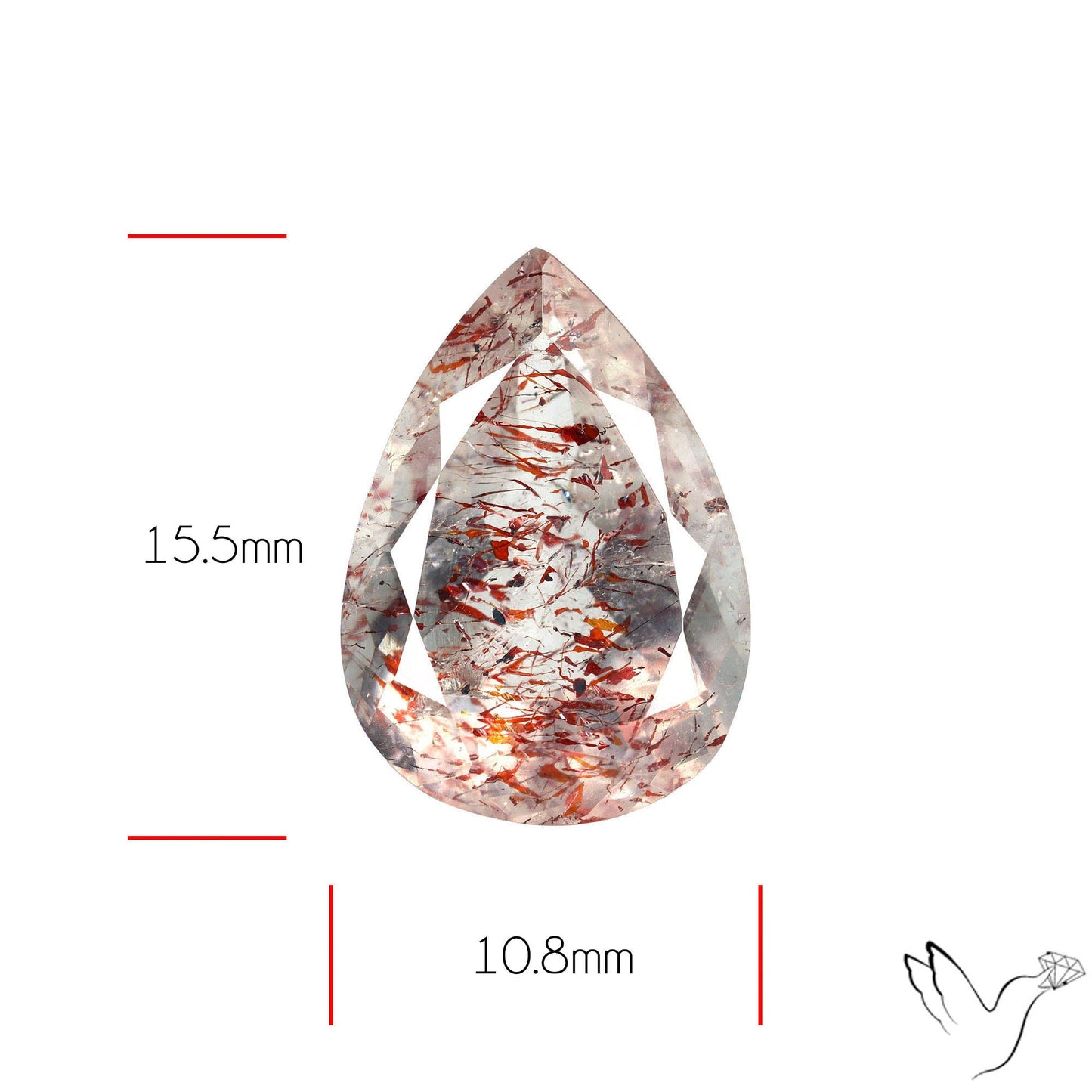 Faceted Lepidocrocite In Quartz