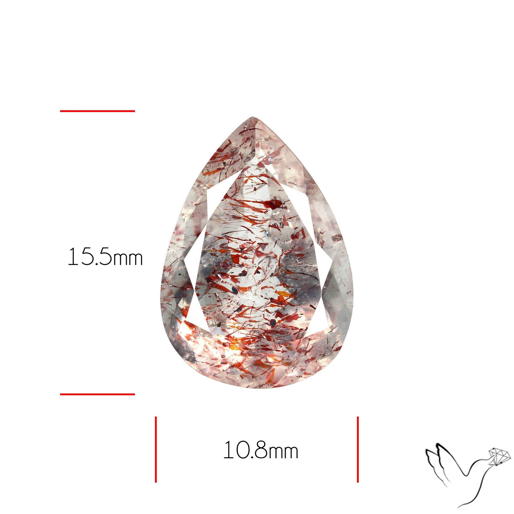 Faceted Lepidocrocite In Quartz