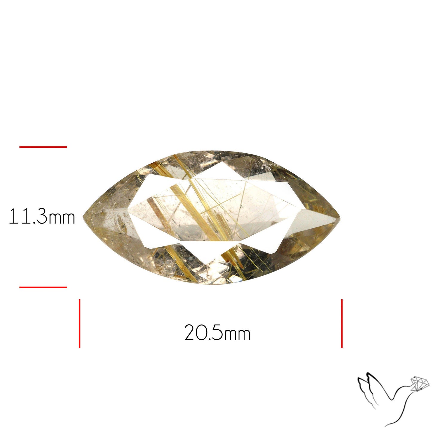 Faceted Golden Rutilated Quartz