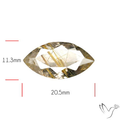 Faceted Golden Rutilated Quartz