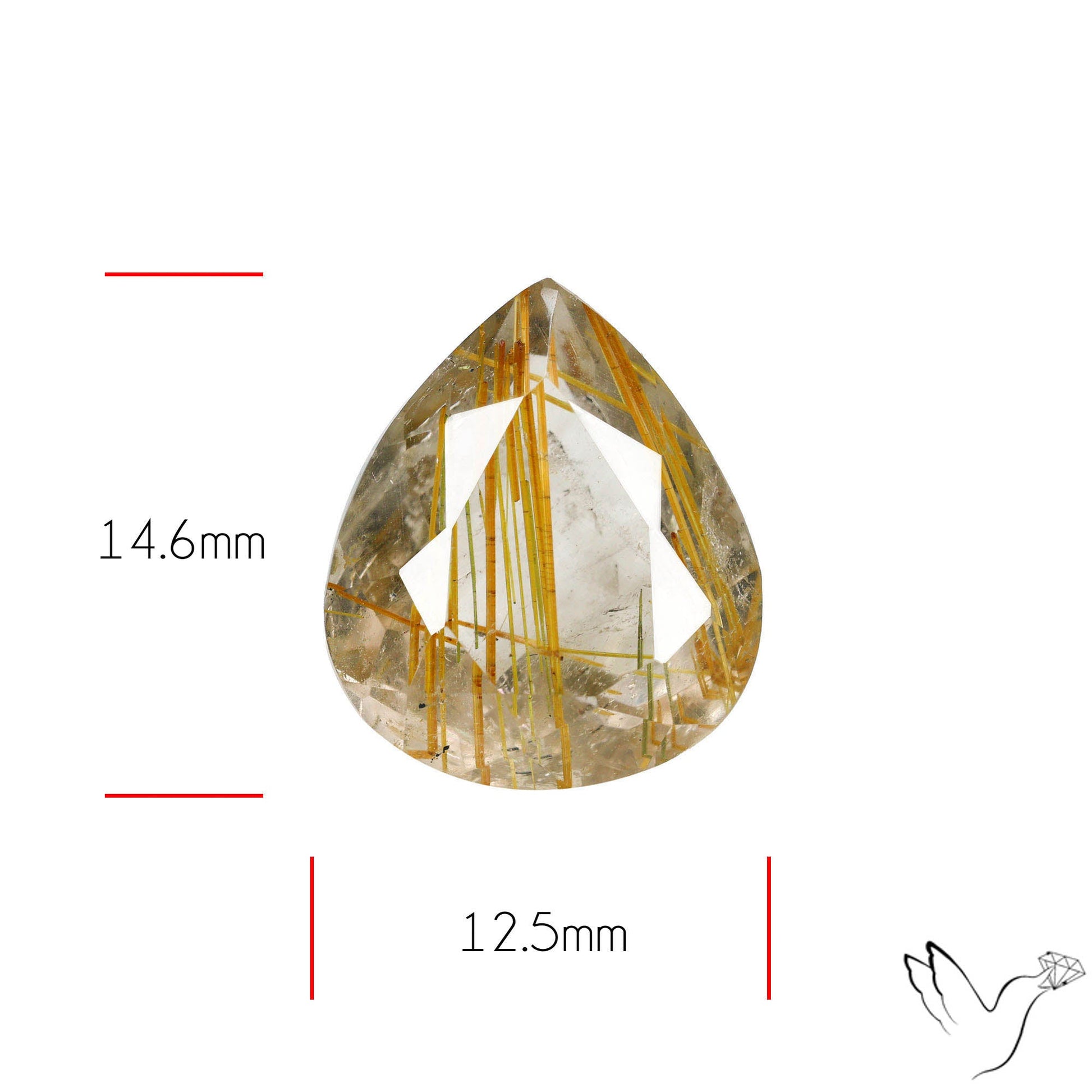Faceted Golden Rutilated Quartz