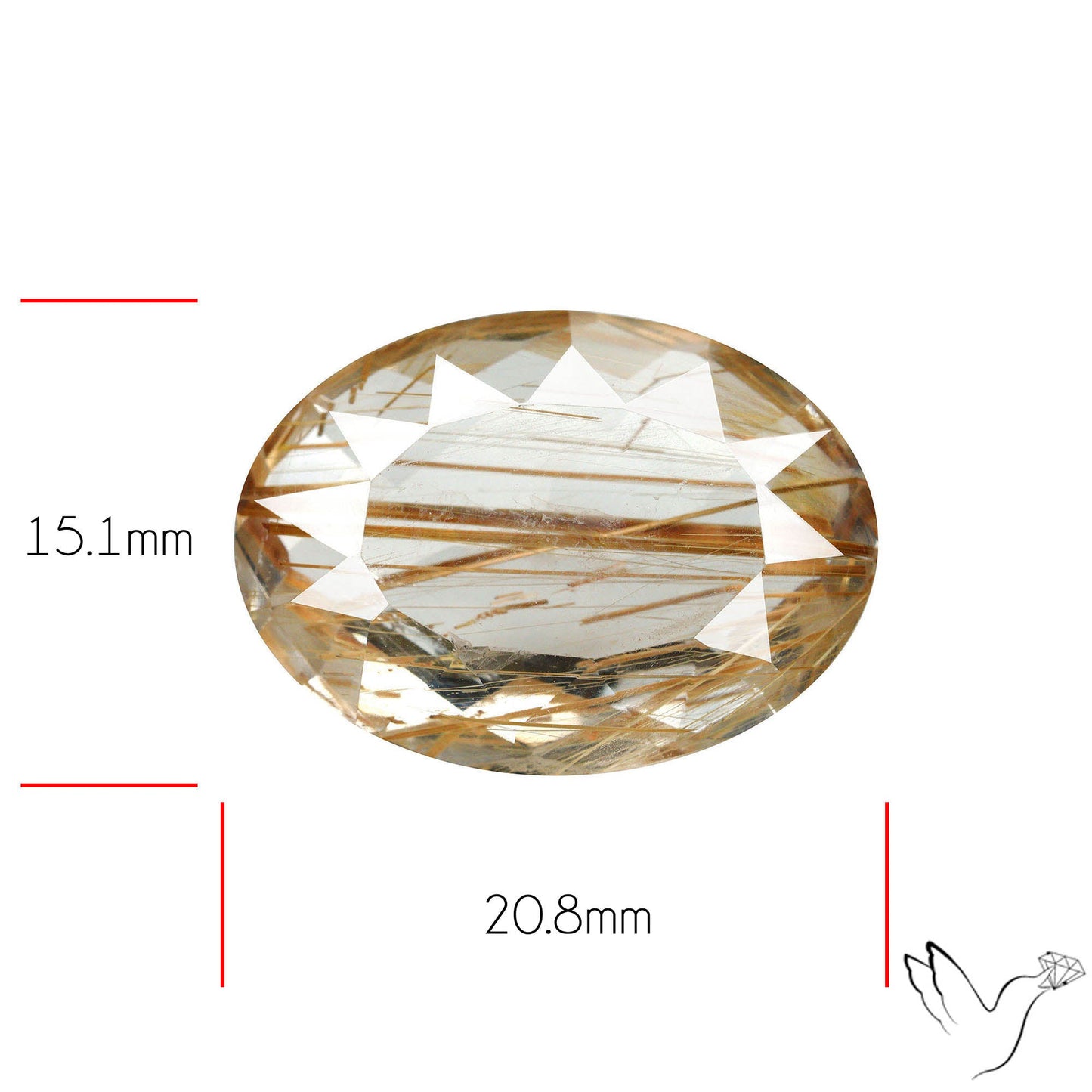 Faceted Golden Rutilated Quartz