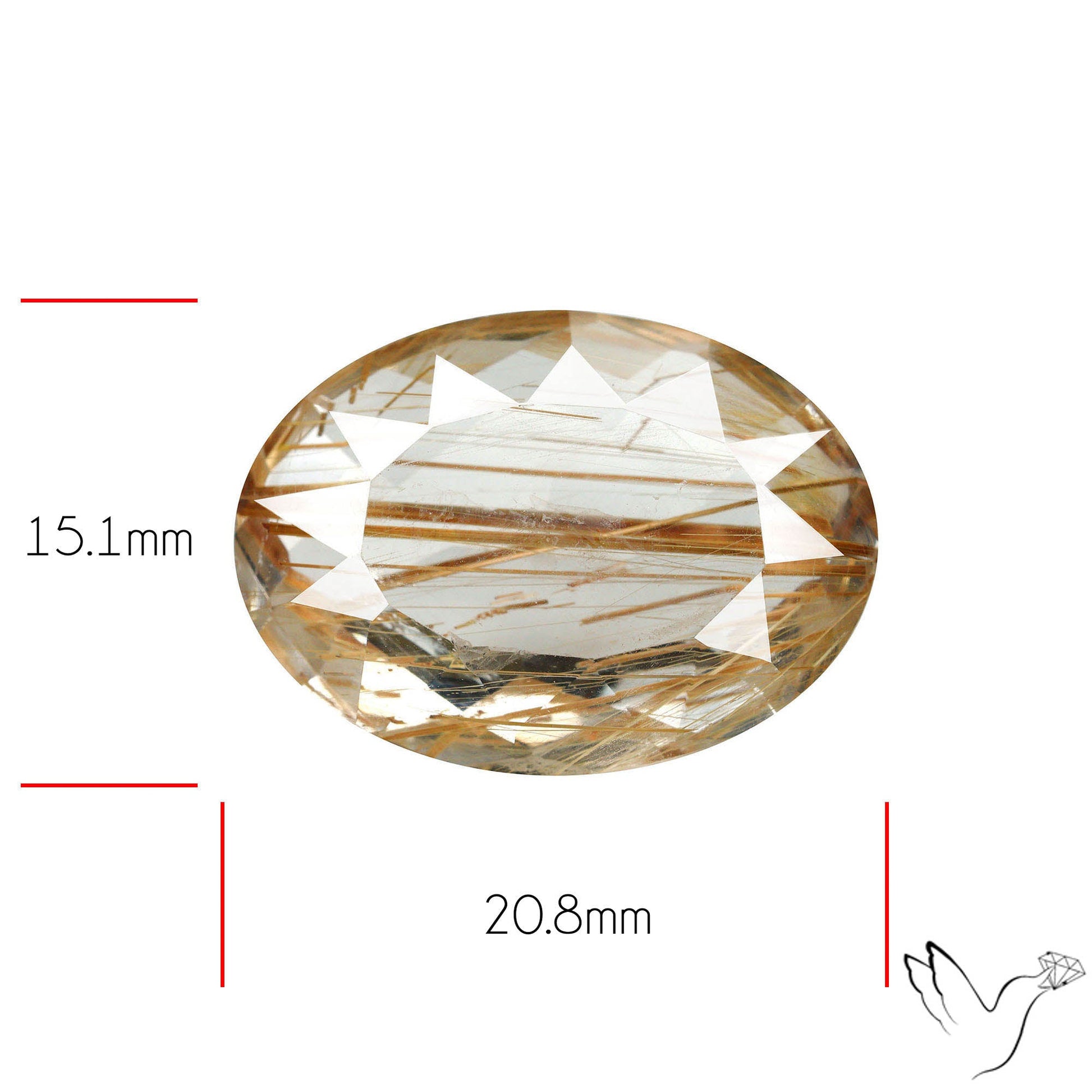 Faceted Golden Rutilated Quartz