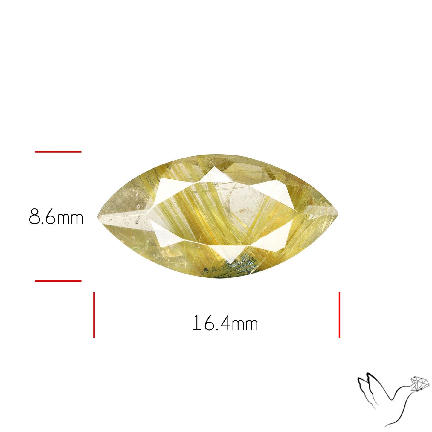 Faceted Golden Rutilated Quartz