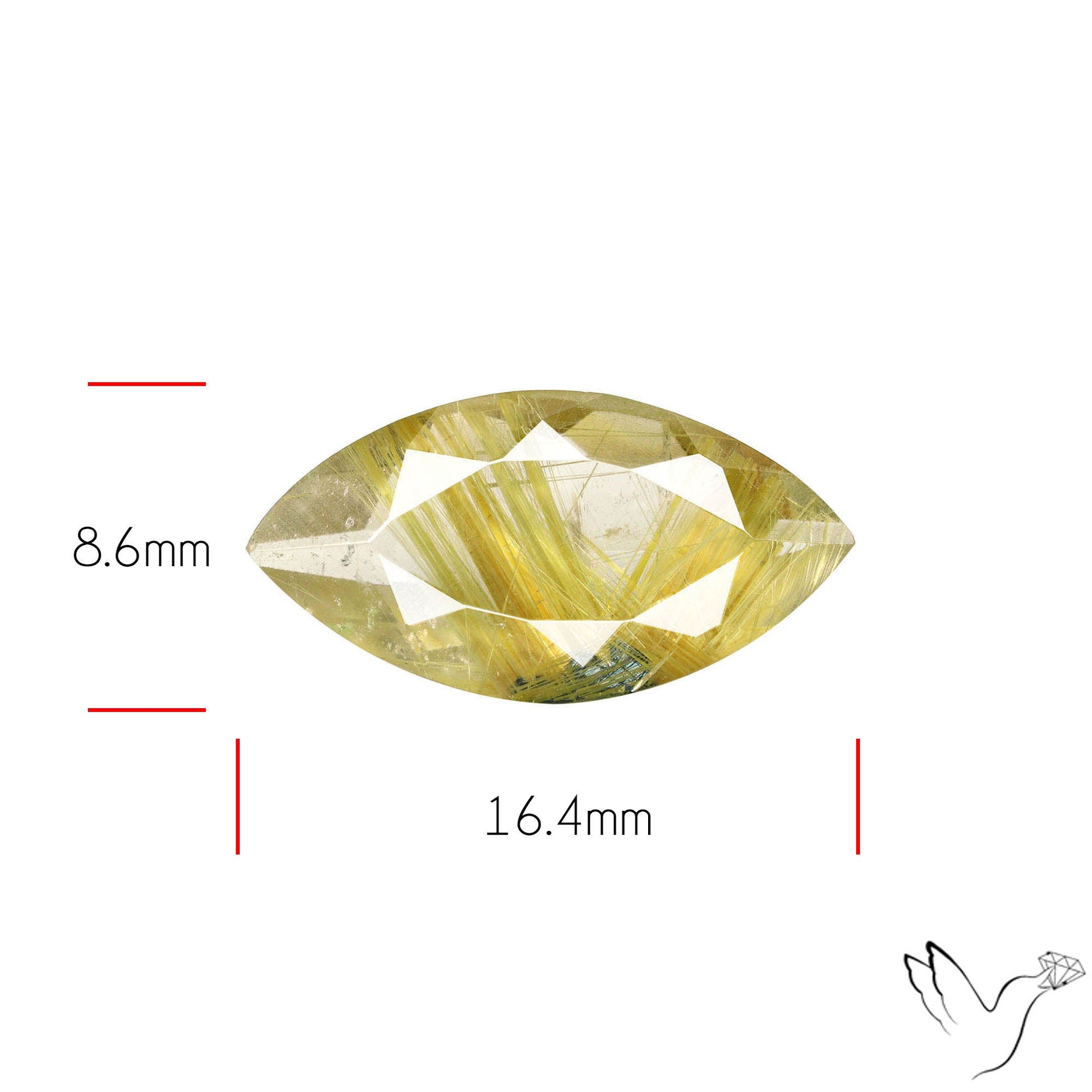 Faceted Golden Rutilated Quartz