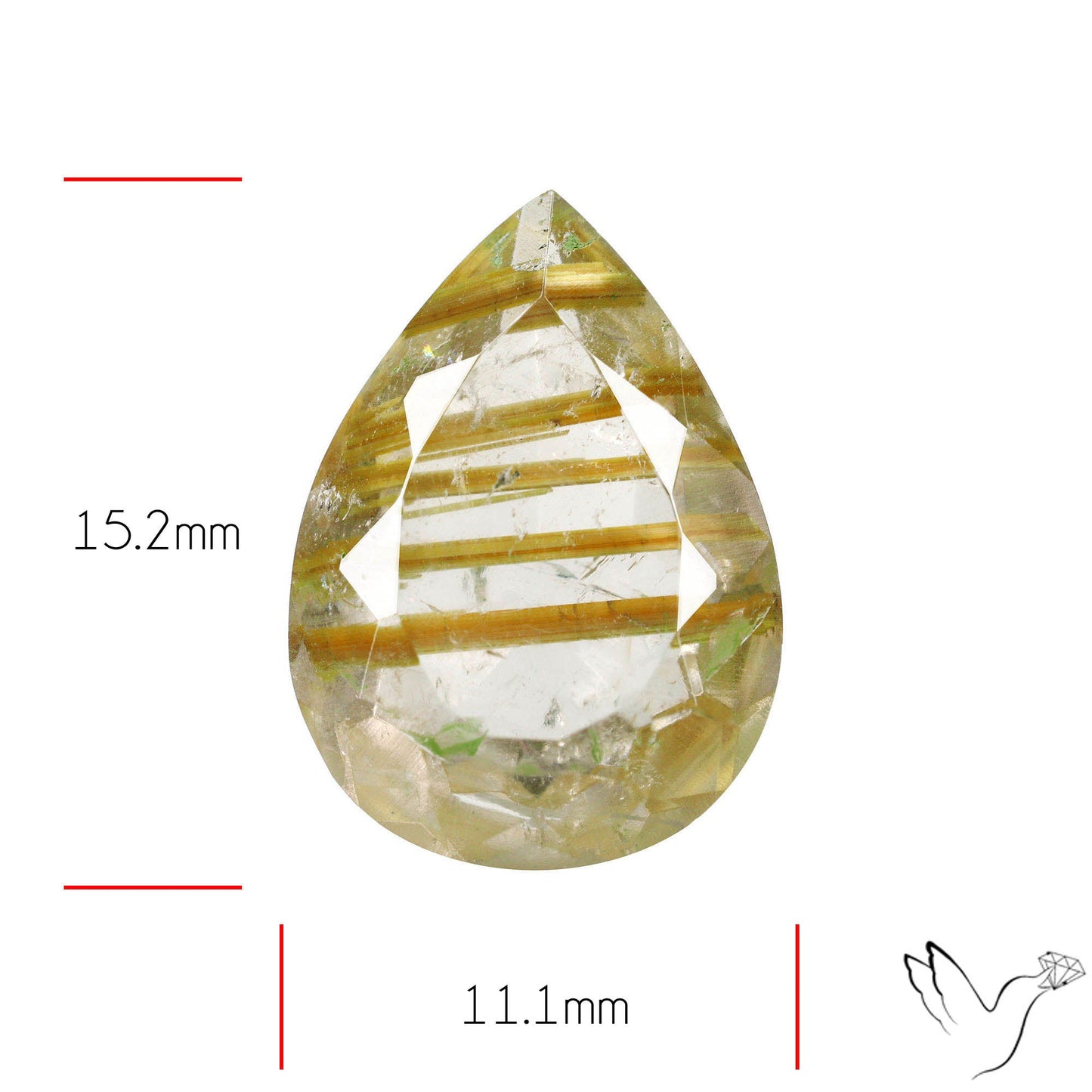 Faceted Golden Rutilated Quartz