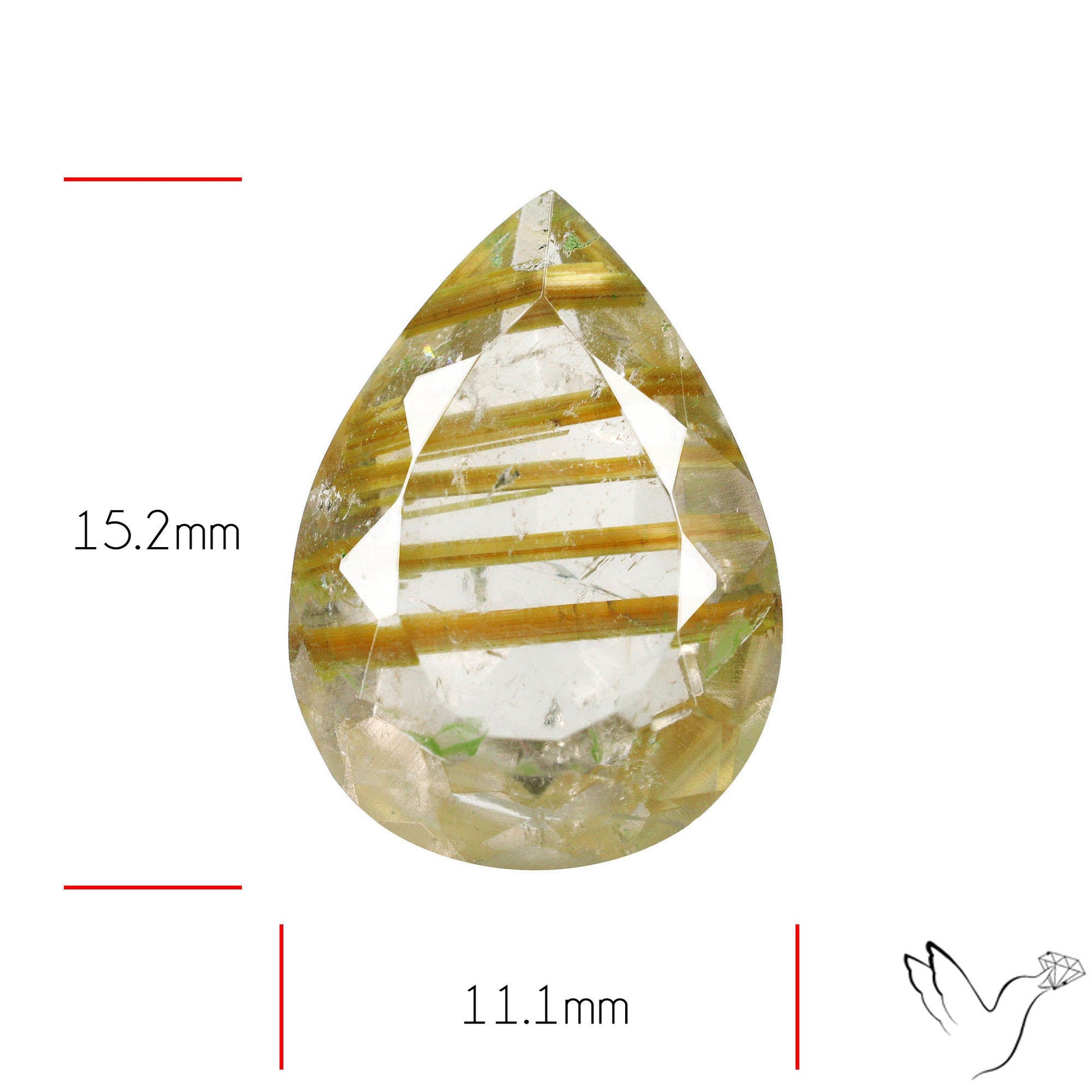 Faceted Golden Rutilated Quartz