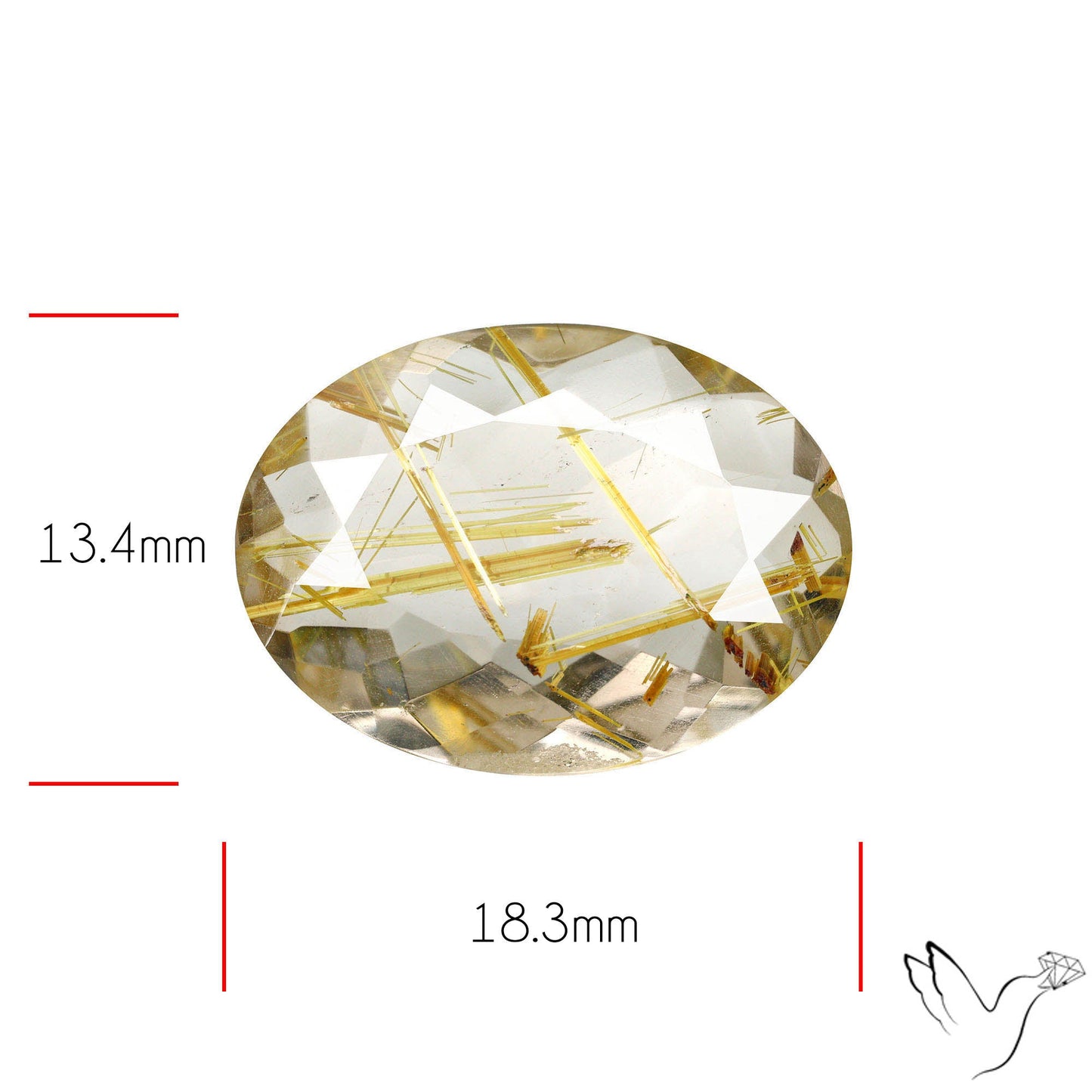 Faceted Golden Rutilated Quartz