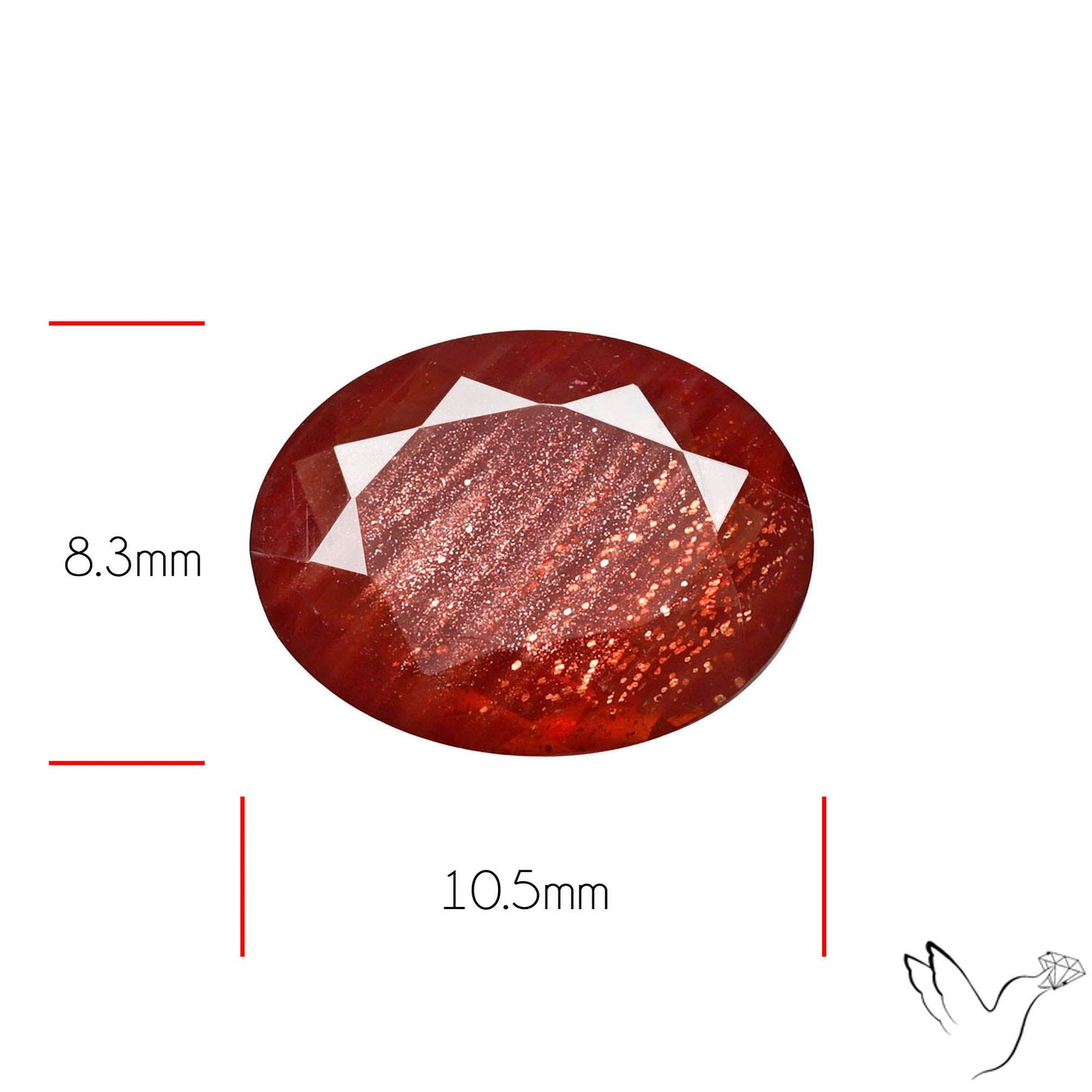 Deep Red Oregon Schiller Sunstone Faceted