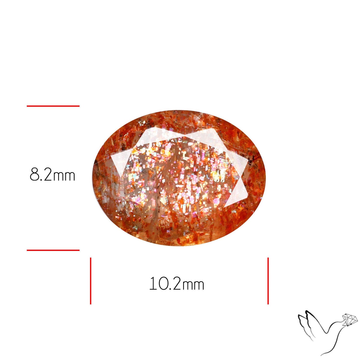 Faceted Tanzanian Sunstone