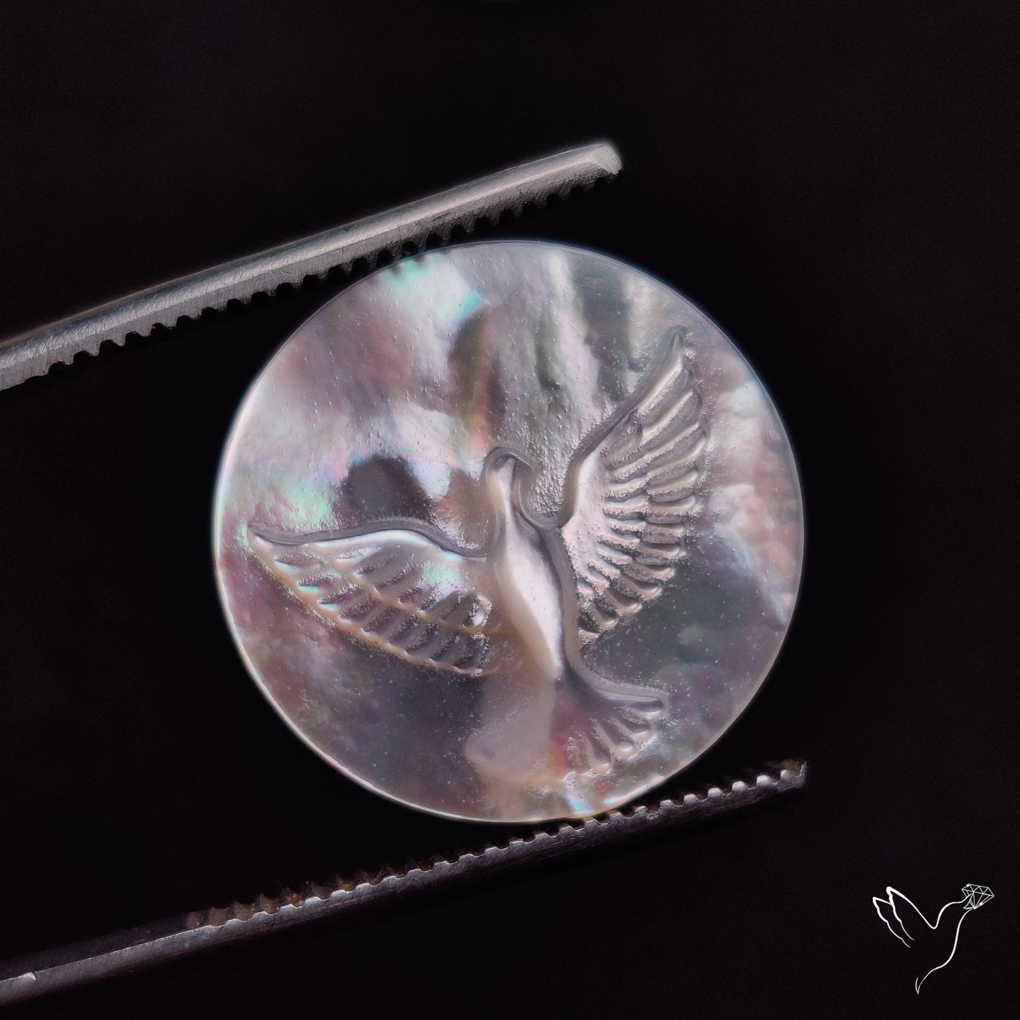 Mother Of Pearl Flying Eagle Carving