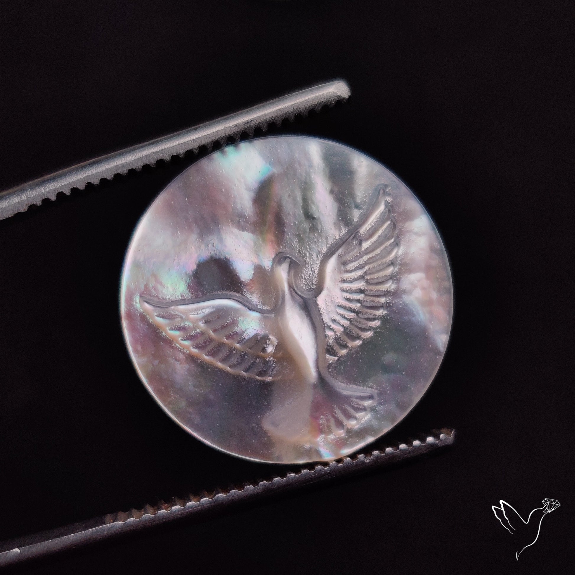 Mother Of Pearl Flying Eagle Carving