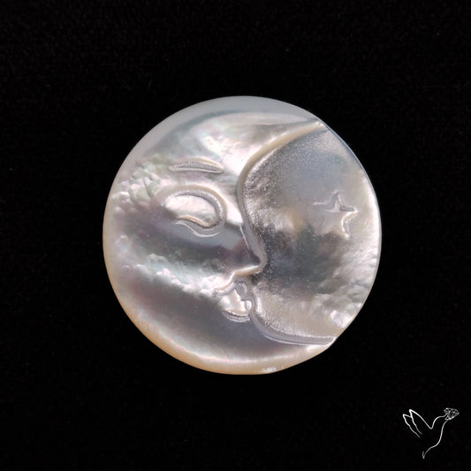 Mother Of Pearl Moonface Crescent Carving