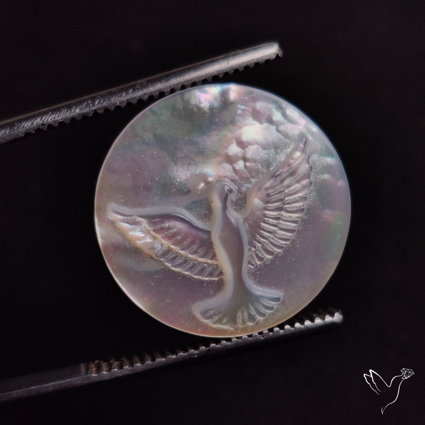 Mother Of Pearl Flying Eagle Carving