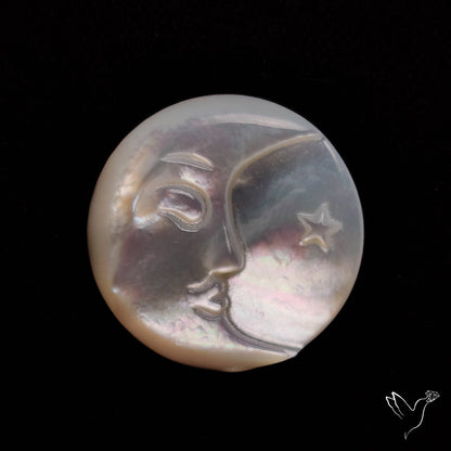 Mother Of Pearl Moonface Crescent Carving