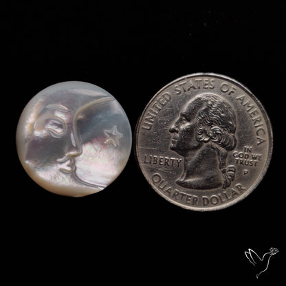 Mother Of Pearl Moonface Crescent Carving