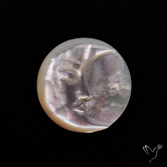 Mother Of Pearl Moonface Crescent Carving