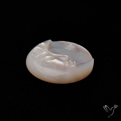 Mother Of Pearl Moonface Crescent Carving