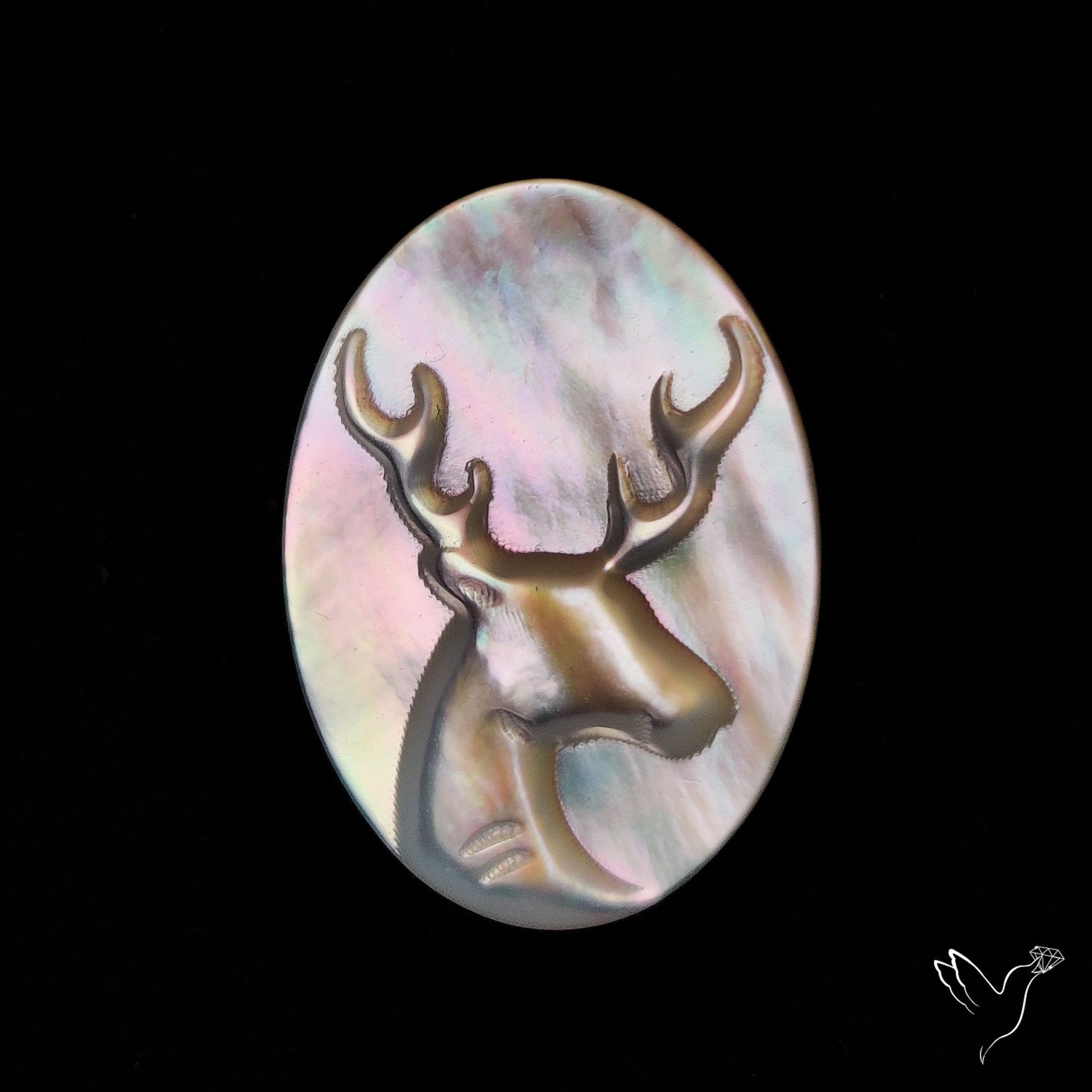 Mother Of Pearl Reindeer Carving