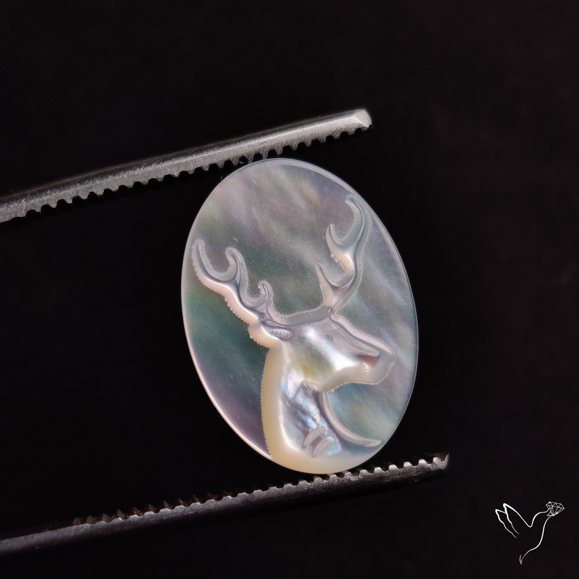 Mother Of Pearl Reindeer Carving