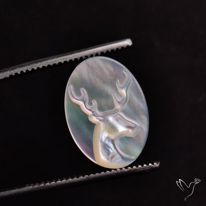 Mother Of Pearl Reindeer Carving