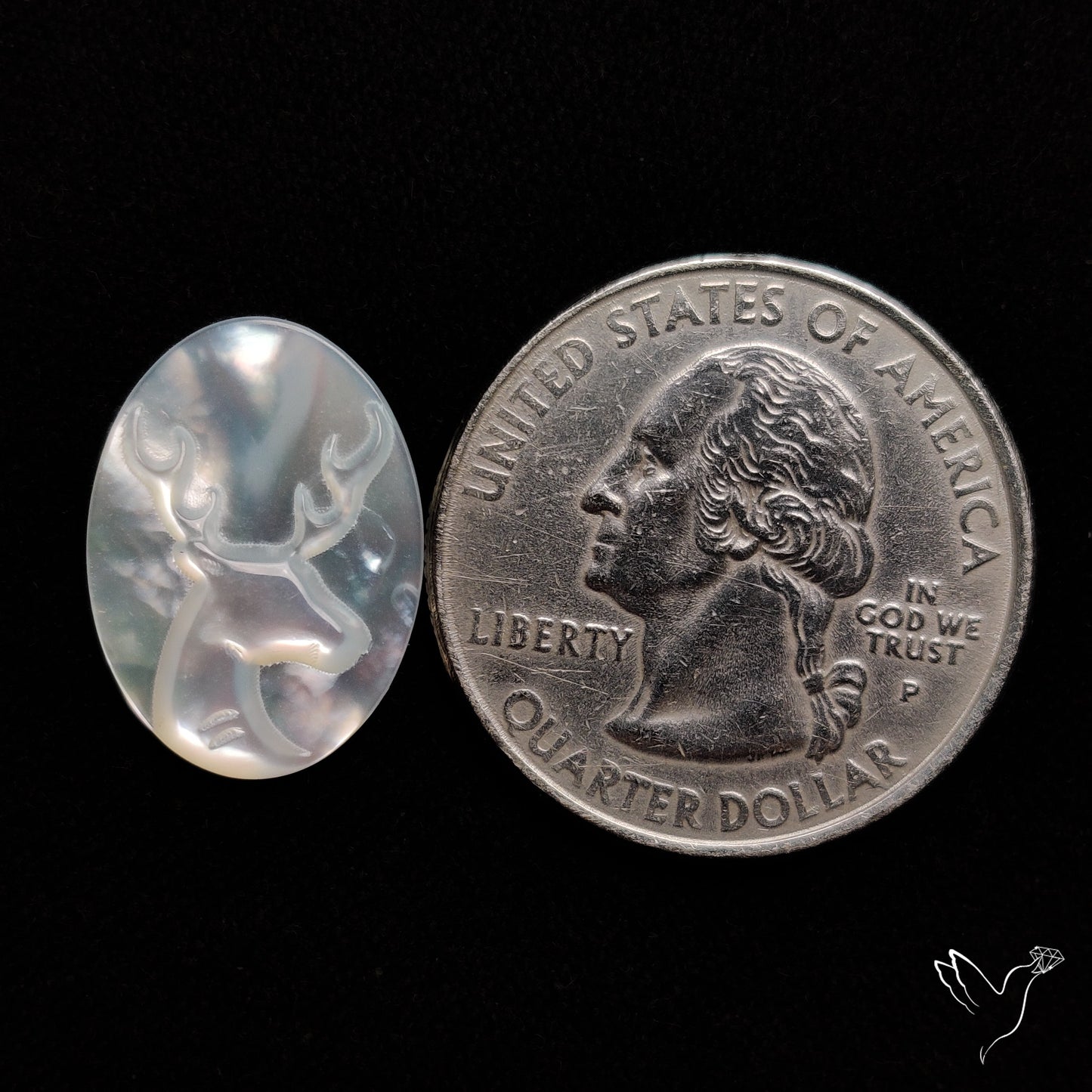 Mother Of Pearl Reindeer Carving