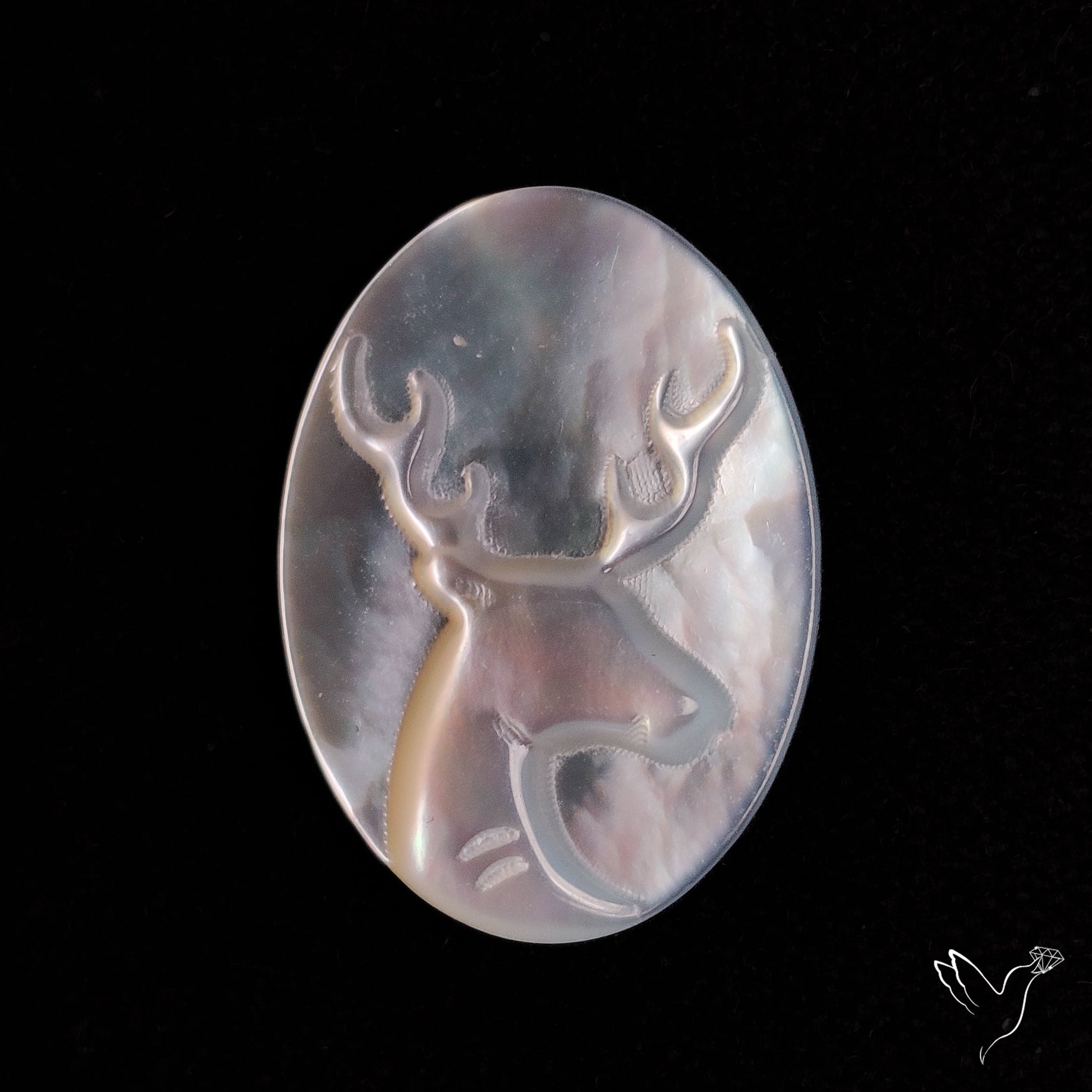 Mother Of Pearl Reindeer Carving