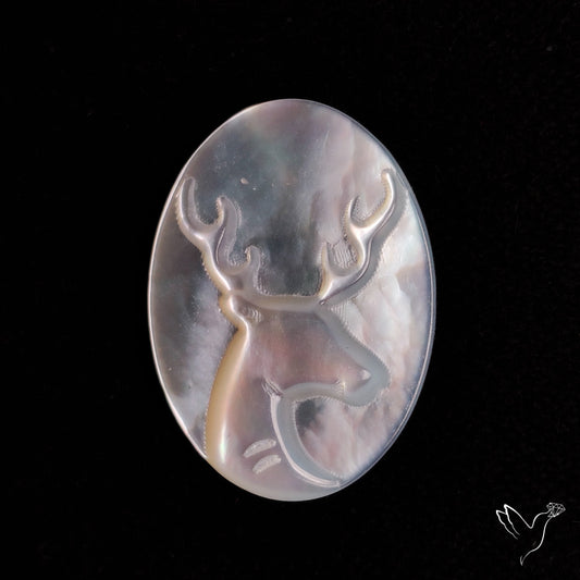 Mother Of Pearl Reindeer Carving