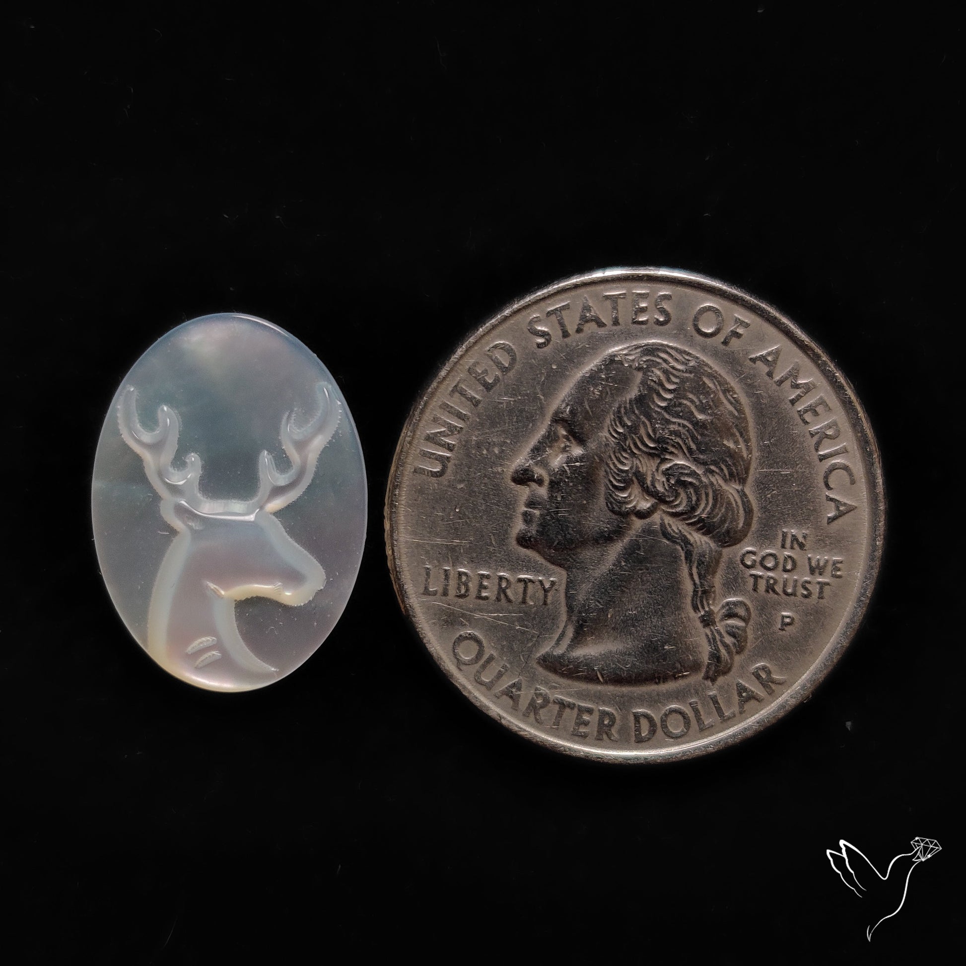 Mother Of Pearl Reindeer Carving