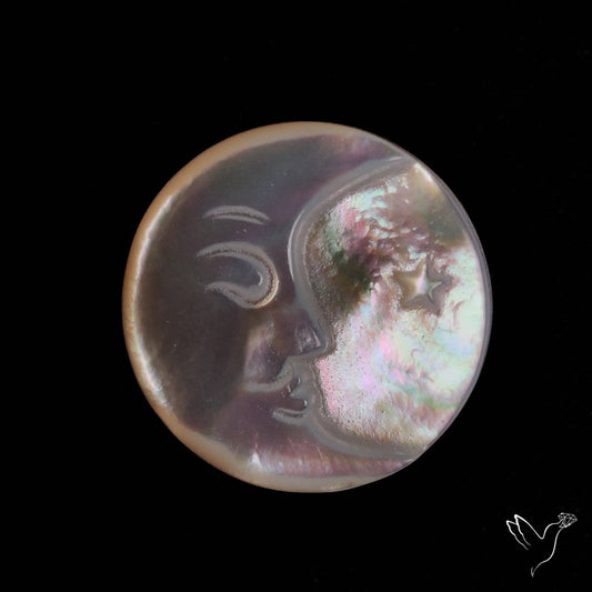 Mother Of Pearl Moonface Crescent Carving