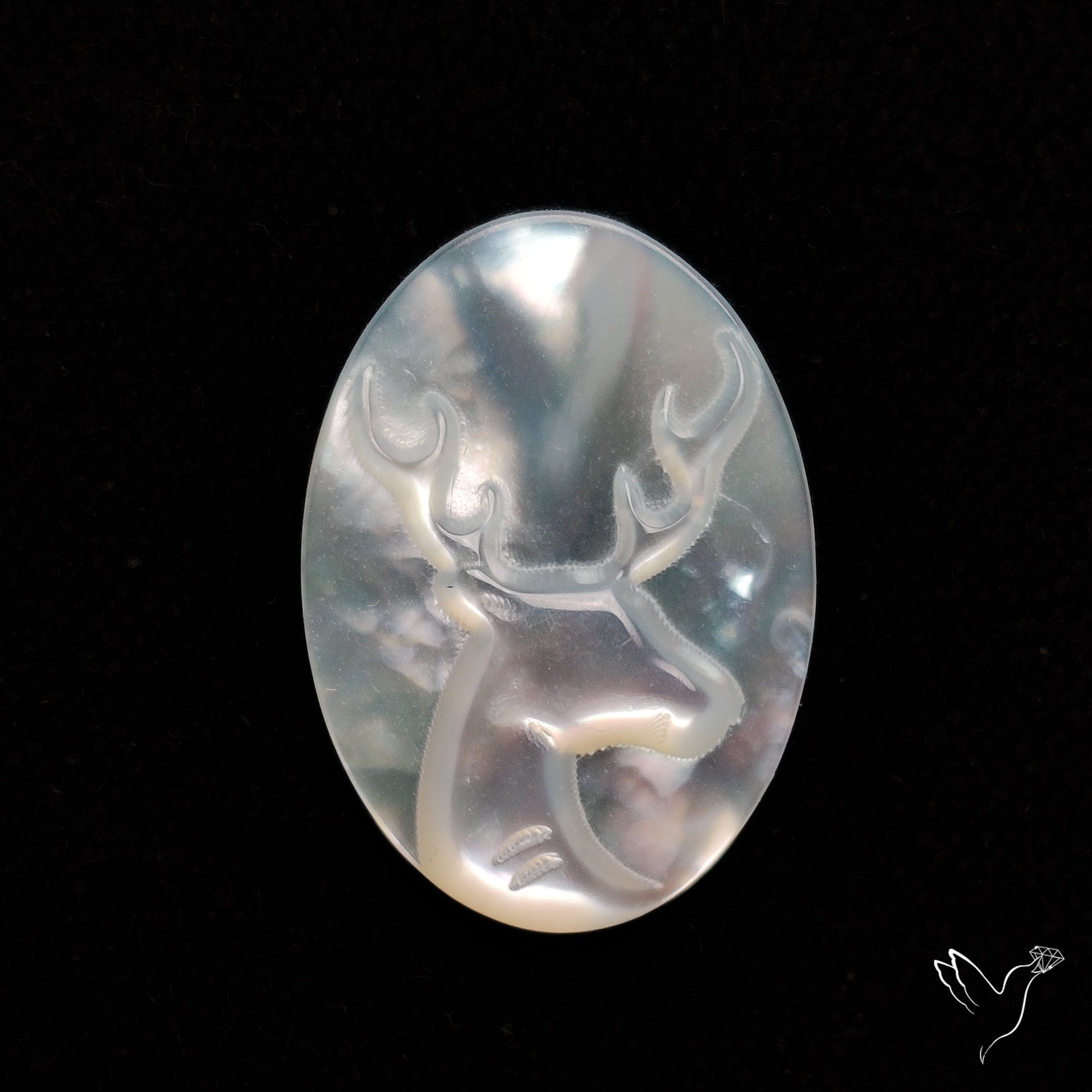 Mother Of Pearl Reindeer Carving
