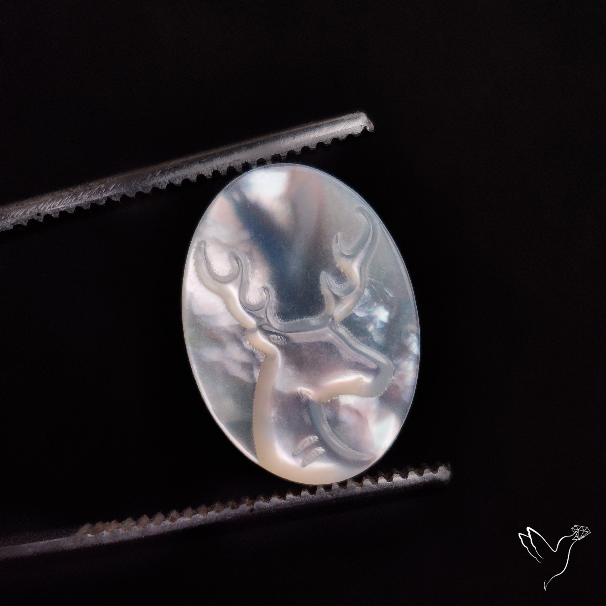 Mother Of Pearl Reindeer Carving