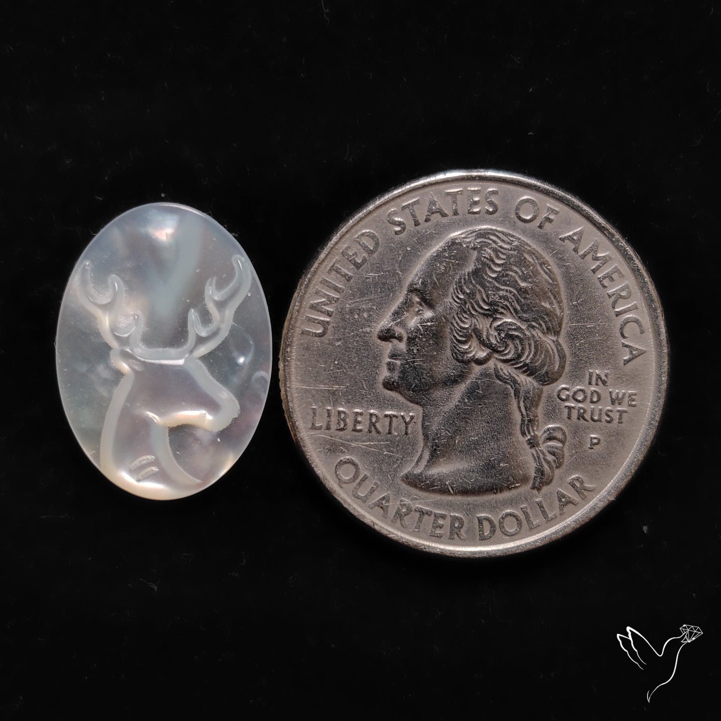 Mother Of Pearl Reindeer Carving