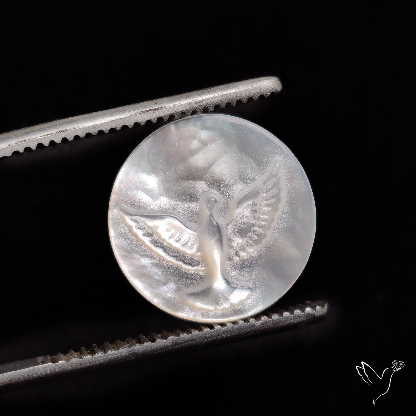 Mother Of Pearl Flying Bird Carving