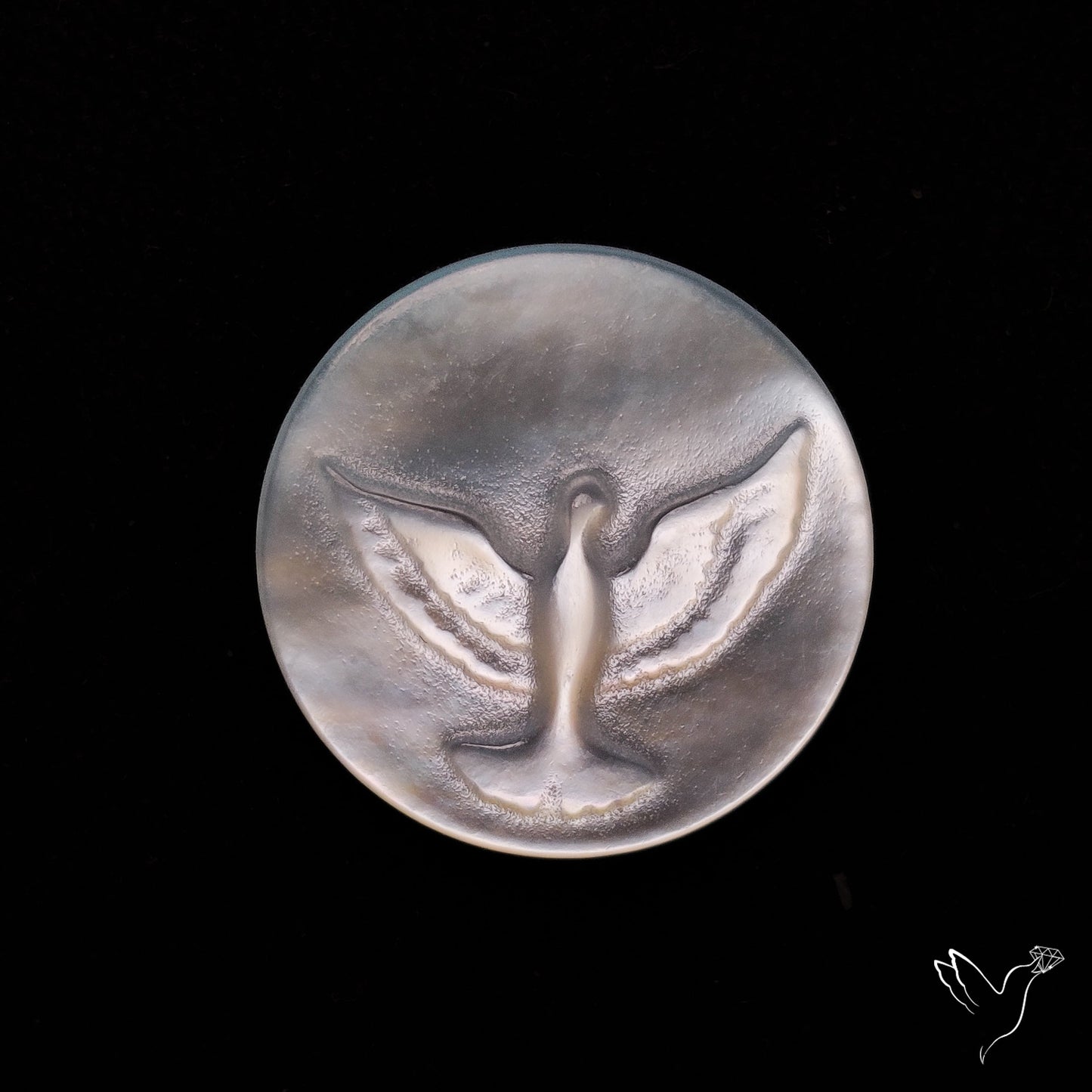 Mother Of Pearl Flying Bird Carving