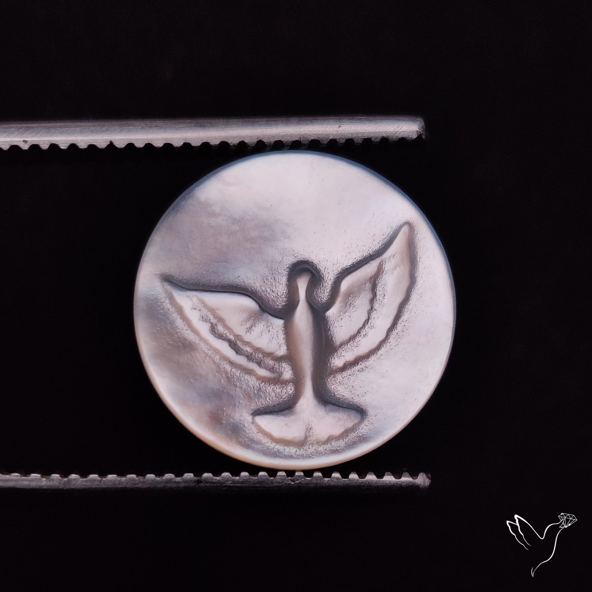 Mother Of Pearl Flying Bird Carving