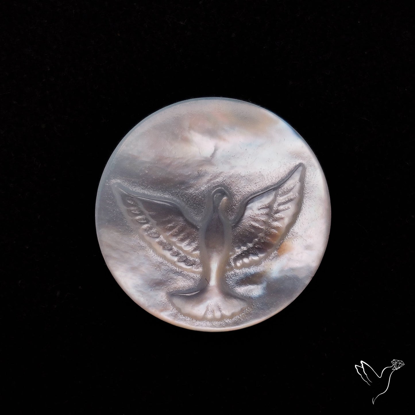 Mother Of Pearl Flying Bird Carving