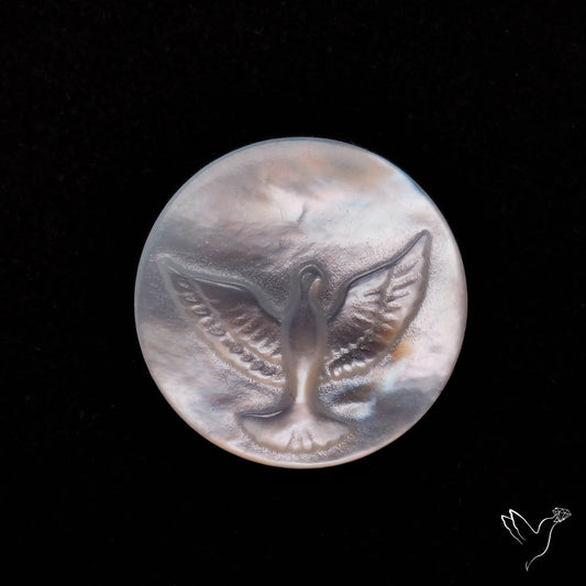 Mother Of Pearl Flying Bird Carving