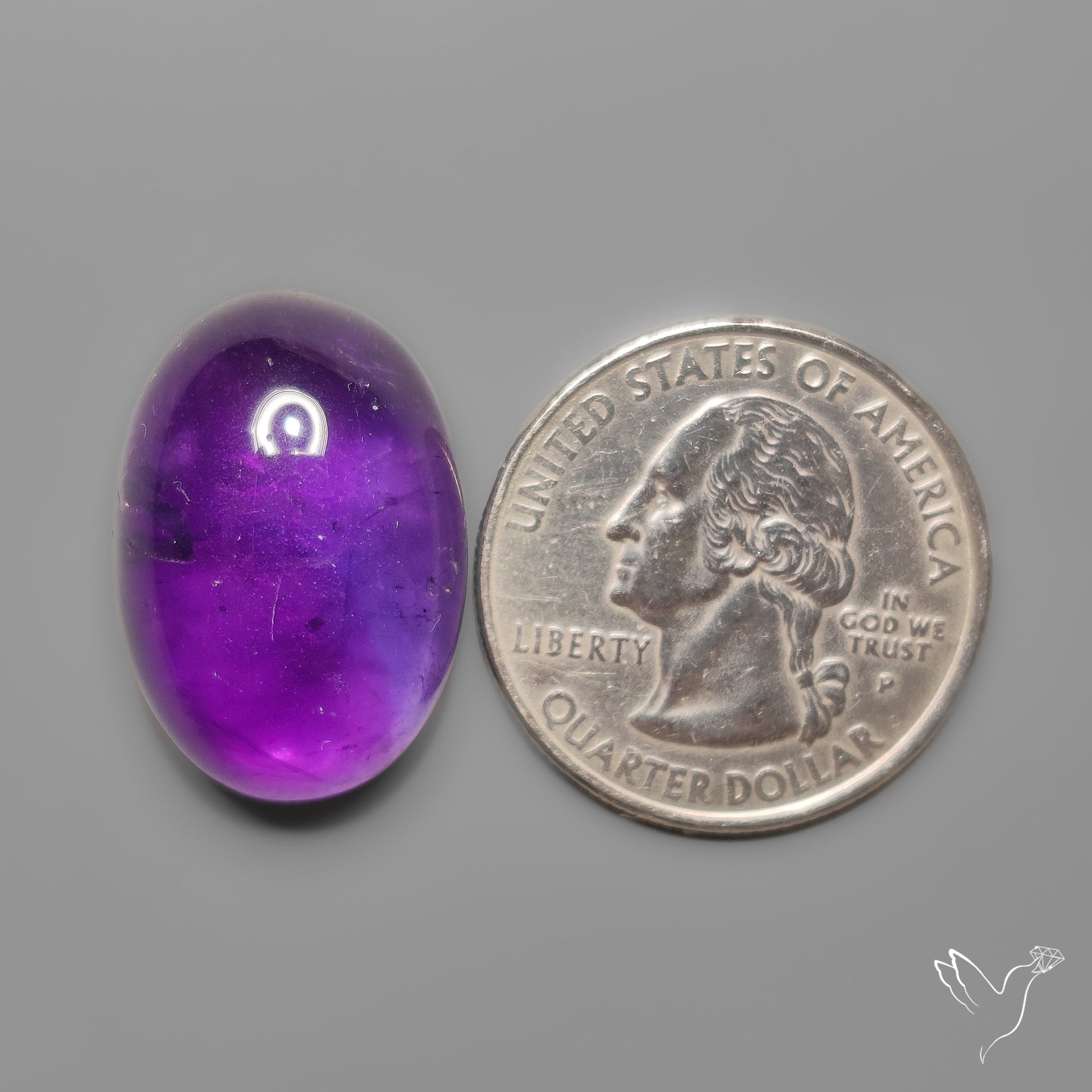 Gemmy Amethyst Cabochon Deep Violet