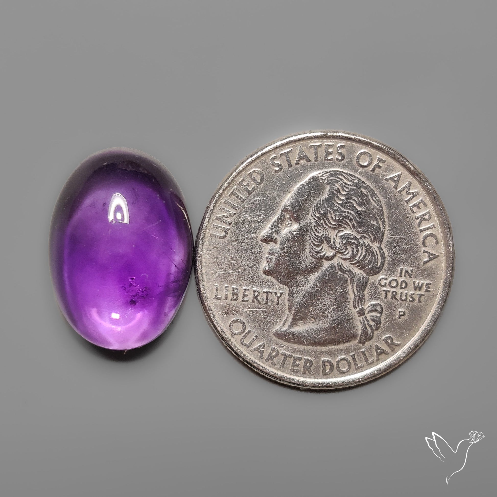 Gemmy Amethyst Cabochon Deep Violet