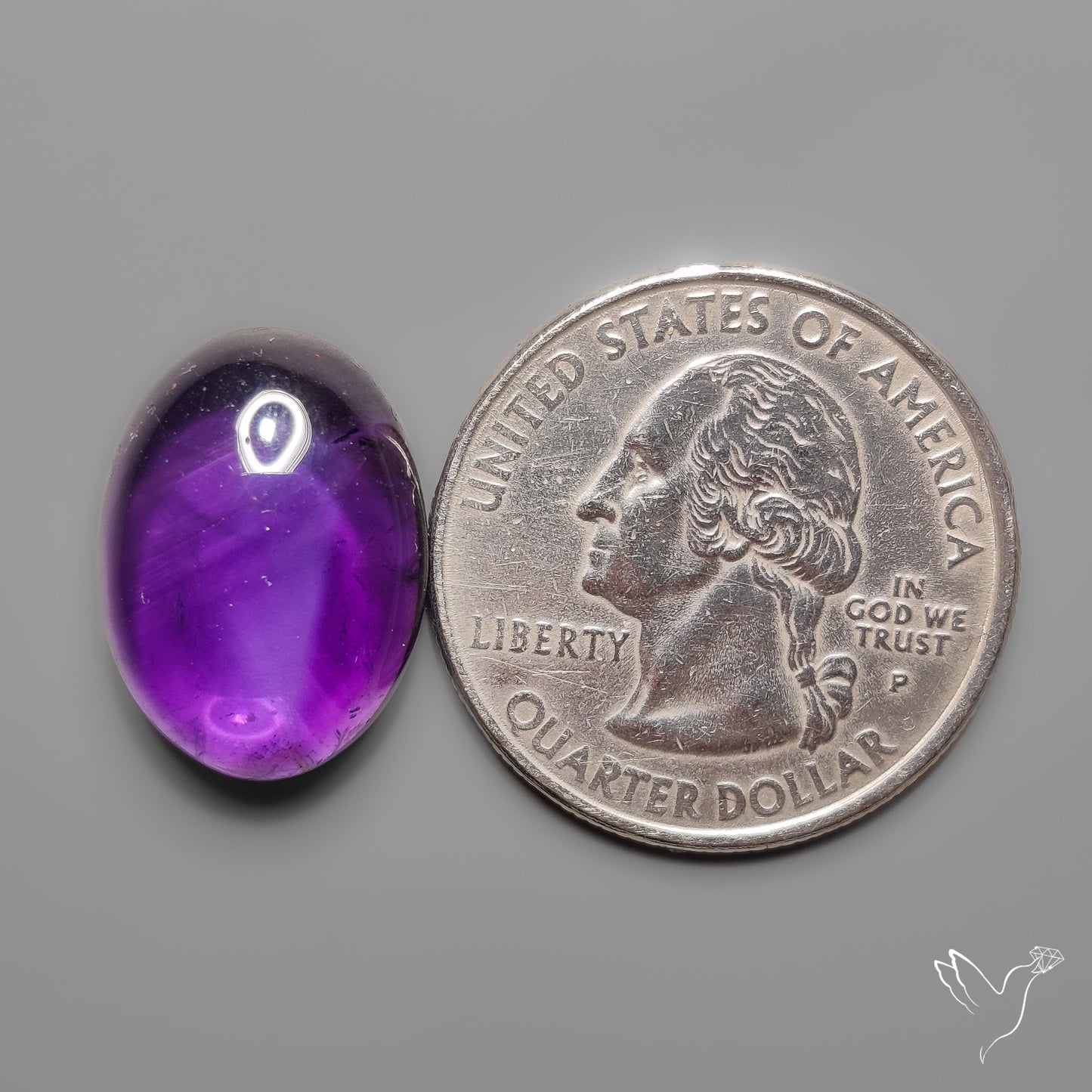 Gemmy Amethyst Cabochon Deep Violet