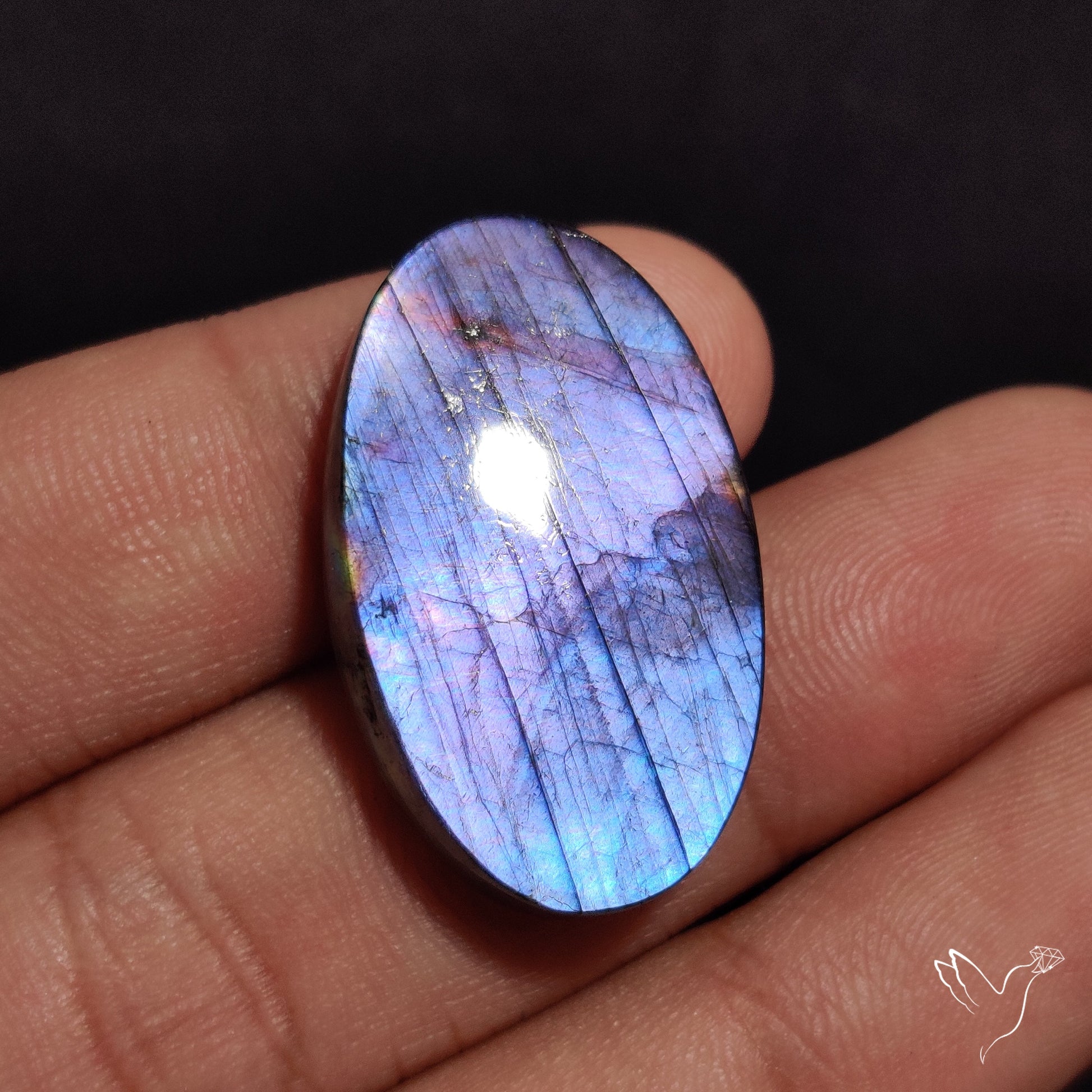 Electric Blue Spectrolite Cabochon