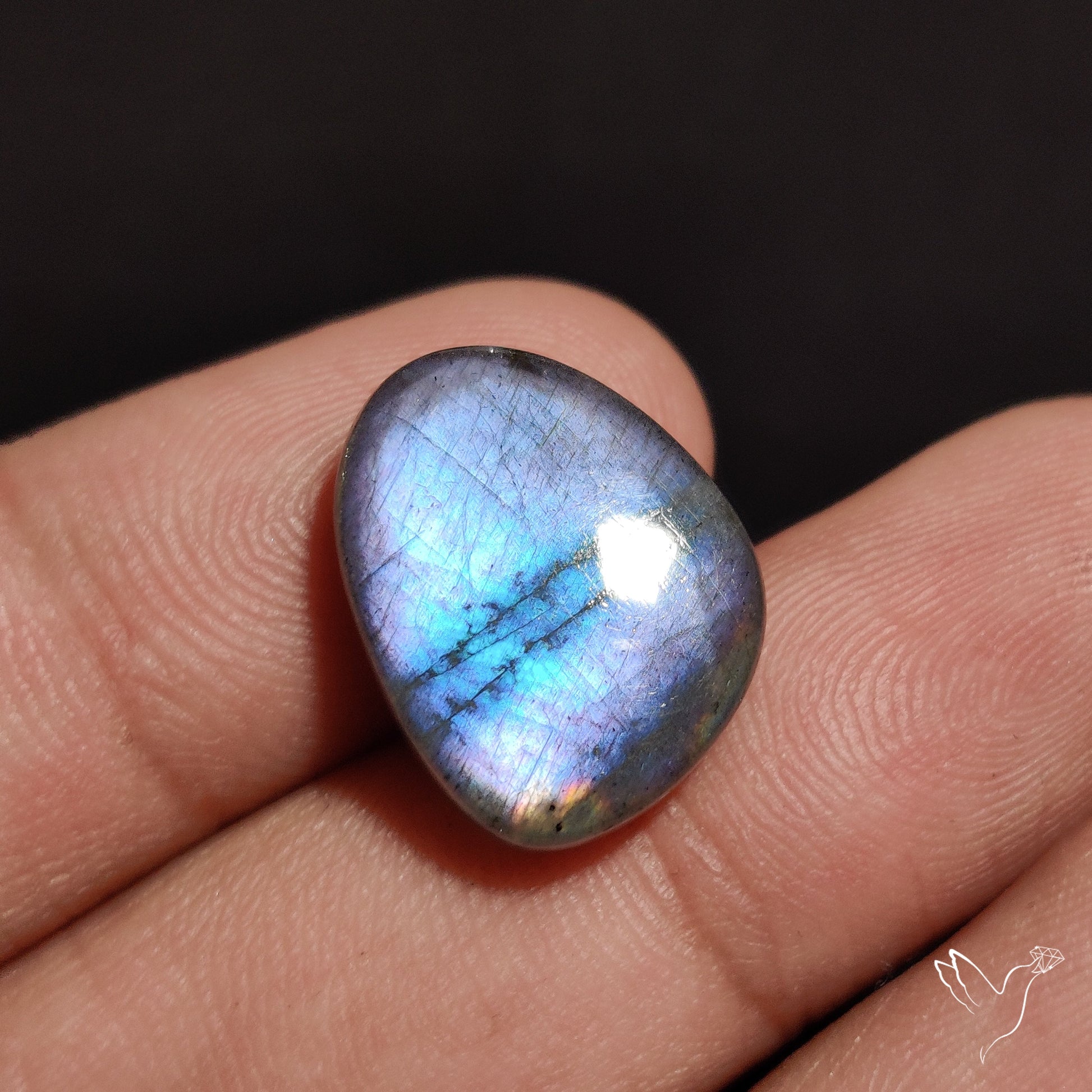 Electric Blue Spectrolite Cabochon