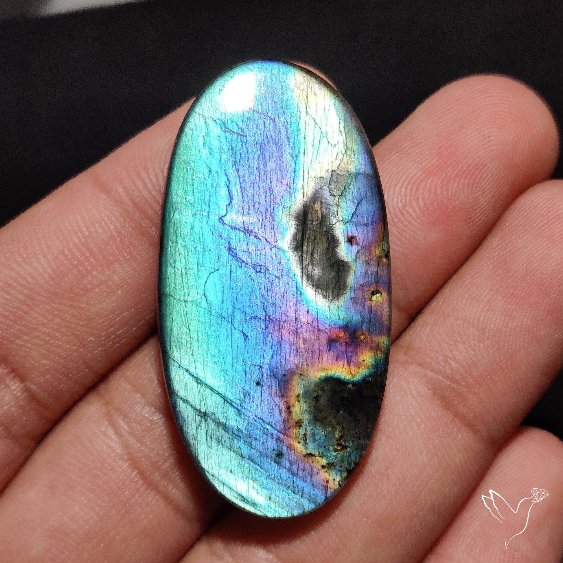 Sea Green Spectrolite Cabochon